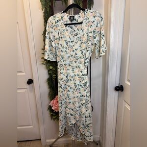 Bobeau White Floral High Low Dress